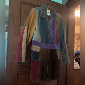 1970s vintage patchwork suede coat women’s large AMAZING RARE coat
